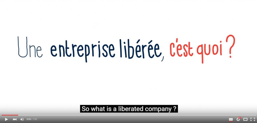 Le dessin animé « Entreprise libérée » avec les sous-titres en anglais