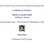 Conférence de lancement La liberté, ça marche ! à l'ESCP Europe le 11 octobre